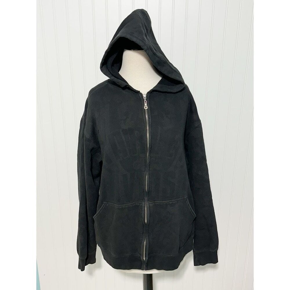 Harley Davidson Men's Full Zip Long Sleeve Hoodie Black Size Large‎